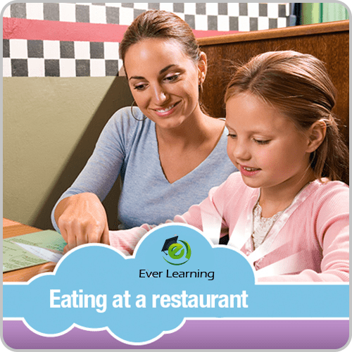 Eating at a Restaurant Girl Visual Schedule Gluten Free/Casein Free Diets for Special Kids